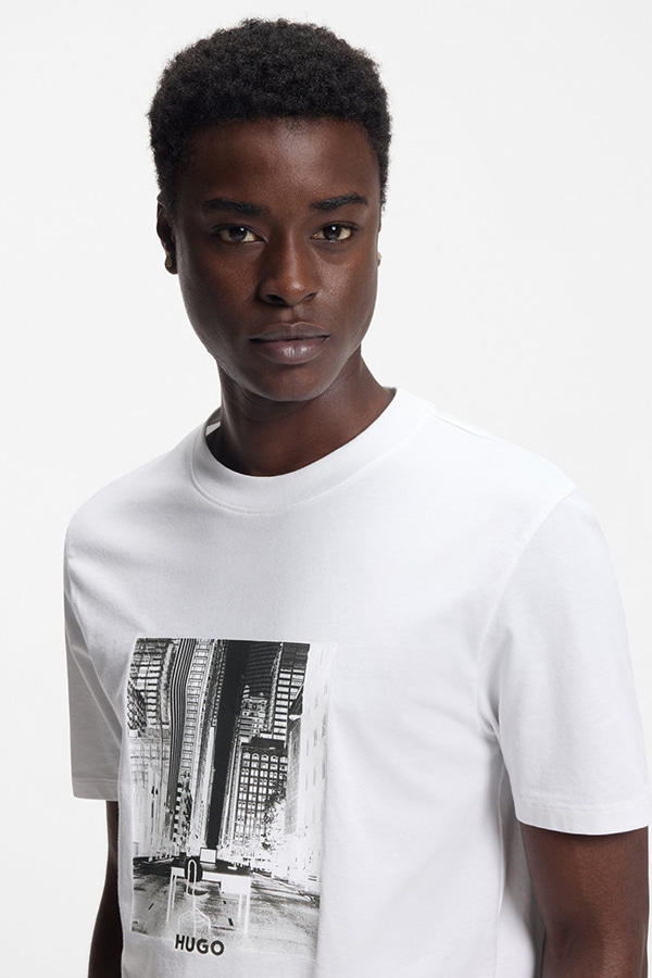 ΜΠΛΟΥΖΑ T-SHIRT HUGO - 100 ΛΕΥΚΟ